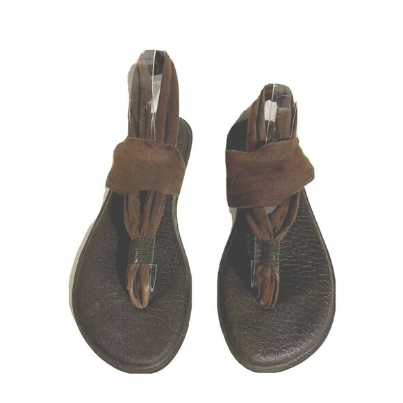 Sanuk Womens Size 9 Brown Yoga Sling Sandals Made In China - Picture 2 of 7